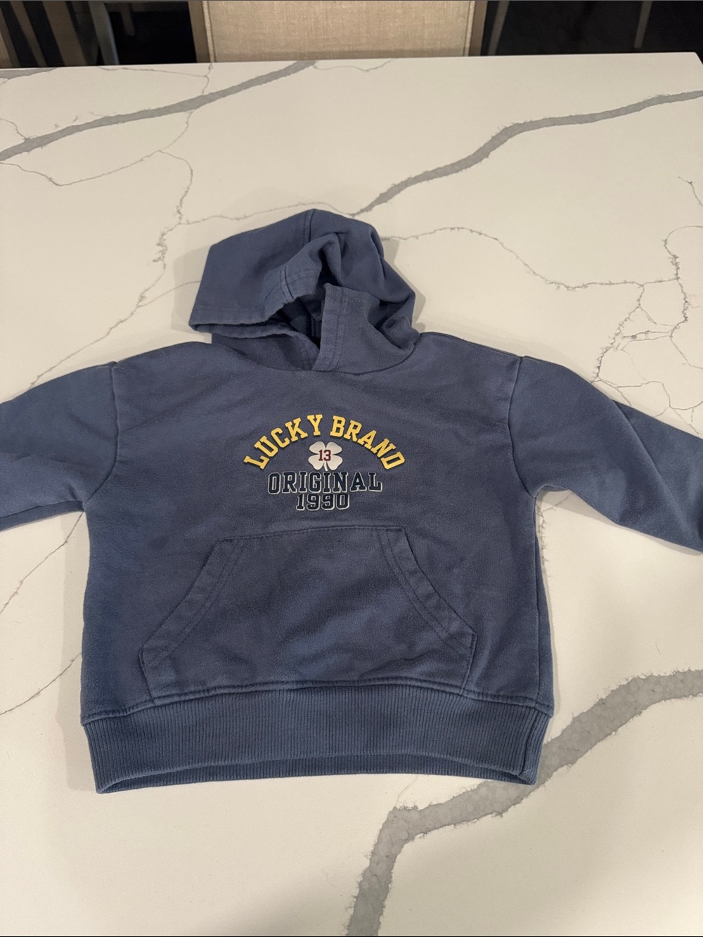 Lucky Brand Kids Navy Blue Hoodie with Embroidered Logo